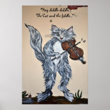 "Hey, Diddle Diddle, the Cat and the Fiddle" Print