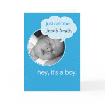 Hey, It's a Boy Announcement