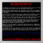 Hey Ladies: God Loves You (sarcastic) posters