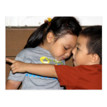Hey Sis Look! Taiwanese Little Brother&Sister Postcard