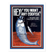 Hey, You Want Any Codfish? Songbook Cover Post Cards