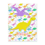 Hi Hello Colour Dinosaurs Cartoon Postcard