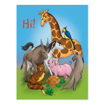 Hi my friends! - Postcard template