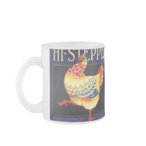 Hi Stepper Chicken Vintage Fruit Crate Label Art Coffee Mug