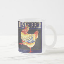 Hi Stepper Chicken Vintage Fruit Crate Label Art Coffee Mug