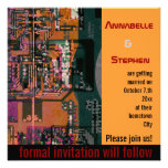 Hi- tech electronic geek wedding save the date personalised announcement