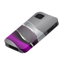 Hi Tech Futuristic Mod Mesh Chrome and Purple iPhone 4/4S Covers