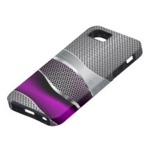 Hi Tech Futuristic Mod Mesh Chrome and Purple iPhone 5 Cover