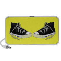 Hi Top Sneakers In Black And White Speaker System