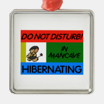 Hibernating in Man Cave Christmas Ornament