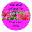Hibiscus, Book Plates stickers