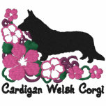 Hibiscus Cardigan Welsh Corgi Embroidered Hoody