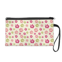 Hibiscus Flower Pattern Wristlet