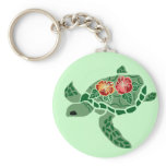 Hibiscus flower sea turtle key chain