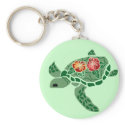 Hibiscus flower sea turtle key chain keychains