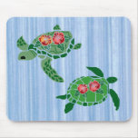 Hibiscus flower sea turtle mouse pad mousepads