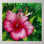 Hibiscus Hummingbird Print