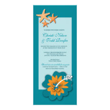Hibiscus Starfish Destination Island Wedding Announcements