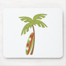 Hibiscus Surfboard Mouse Pad