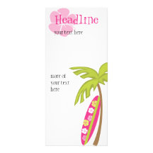 Hibiscus Surfboard Rack Card Template