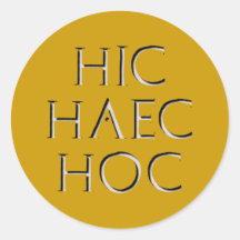 hic haec hoc Latein latin Sticker