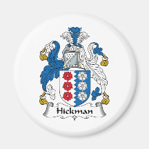 Hickman Family Crest Refrigerator Magnet