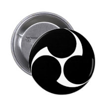 Hidari-Mitsu-domoe mon (crest) Button