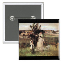 Hide-and-seek by Berthe Morisot Pinback Buttons