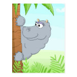 Hiding hippo post card