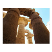 Hieroglyphics on pillars at Temples of Karnak postcards