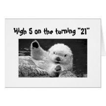 HIGH FIVE ON TURNING "21" NOW WE CAN PARTY CARDS