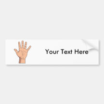 High Five Open Hand Sign Five Fingers Gesture Bumper Sticker