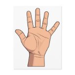 High Five Open Hand Sign Five Fingers Gesture postcards