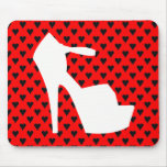 HIGH HEEL - PUMP IT UP CHERRY RED HEARTS mousepads