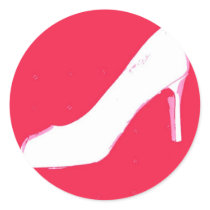 High Heel Pumps Round Sticker