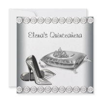 High Heel Shoes Princess Tiara White Quinceanera