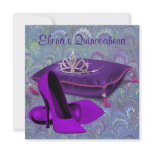 High Heel Shoes Teal Blue Purple Quinceanera invitations