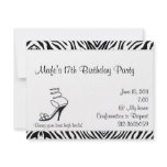 High Heel Zebra Invitation
