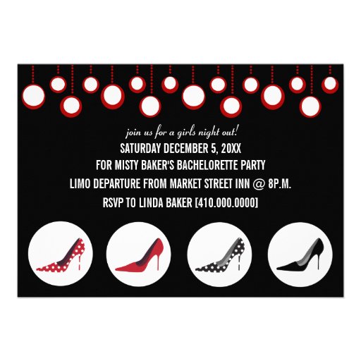 High Heels Bachelorette Party Invitations