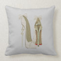 High Heels Lace and Bows Stiletto Shoes Art Pillow
