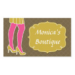 High Heels silhouette - bright pink and green business cards