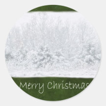 High-key Snowy Trees - Merry Christmas Stickers
