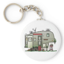 High Tech 5th Wheel Camper Keychain
