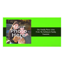 High Visibility Neon Green Customized Photo Card