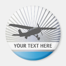 High Wing Aircraft Refrigerator Magnet
