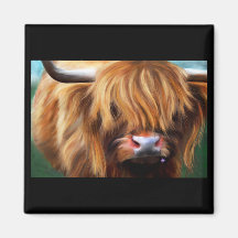 Highland Cow Painting Magnets