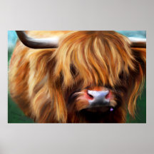 Highland Cow Painting Posters