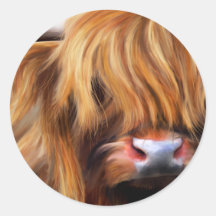 Highland Cow Painting Stickers