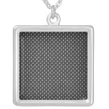 Highly Realistic Carbon Fibre Textured Necklace