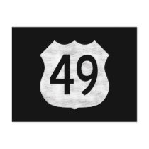 Highway 49 Route Sign Post Cards